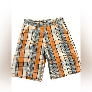 Raw Blue Shorts Mens Size 34 Plaid Chino Y2K Grunge Baggy Golf